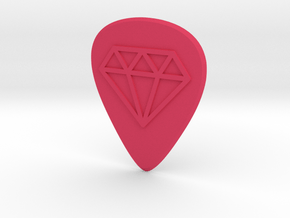guitar pick_diamond in Pink Processed Versatile Plastic