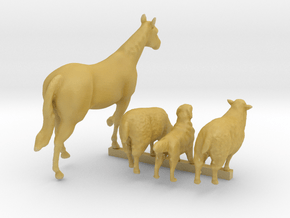 FARM ANIMALS 3 in Tan Fine Detail Plastic