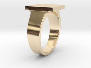 custom square signet size 12.5 in 14K Yellow Gold