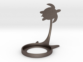 Animal Turtle in Polished Bronzed-Silver Steel