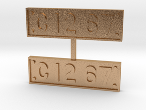 JNR C12 Pair of Numberplates "C12 67" - 1:30 Scale in Natural Bronze
