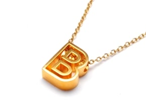 B Letter Pendant (Necklace) in 18k Gold Plated Brass