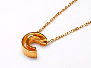 C Letter Pendant (Necklace) in 18k Gold Plated Brass
