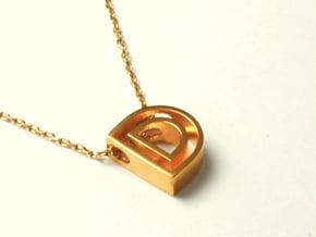 D Letter Necklace in 14K Yellow Gold