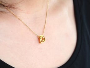 D Letter Necklace in 18k Gold Plated Brass