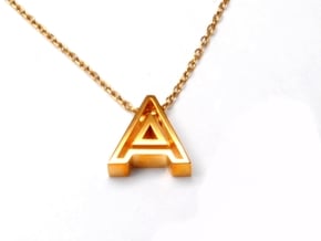 A Letter Necklace in 18k Gold Plated Brass