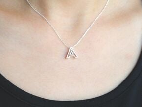 A Letter Necklace in Polished Silver