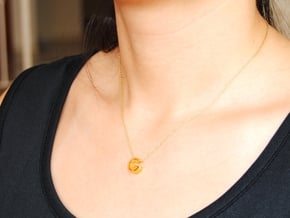 G Letter Pendant (Necklace) in 14K Yellow Gold