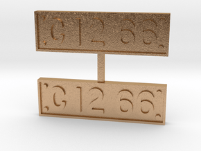 JNR C12 66 Numberplates - 1:30 Scale in Natural Bronze