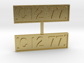 JNR C12 77 Numberplates - 1:30 Scale in Natural Brass
