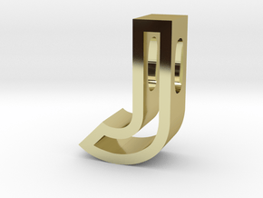 J Letter Pendant (Necklace) in 18k Gold Plated Brass