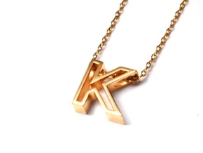 K Letter Pendant (Necklace) in 18k Gold Plated Brass
