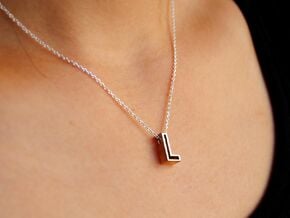 L Letter Pendant (Necklace) in Polished Silver