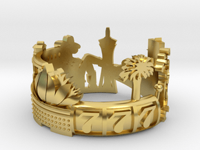 Las Vegas Skyline - Cityscape Ring  in Polished Brass: 6 / 51.5