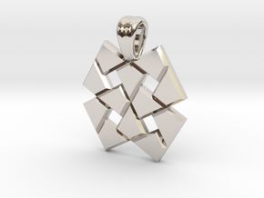 Four squares tiling in Rhodium Plated Brass