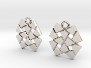 Four squares tiling in Rhodium Plated Brass