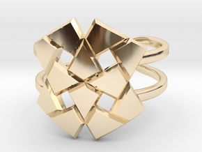 Four squares tiling in 14k Gold Plated Brass