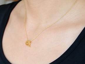 Q Letter Pendant in 18k Gold Plated Brass