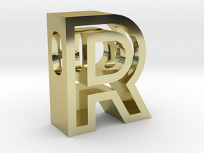 R Letter Pendant (Necklace) in 18k Gold Plated Brass