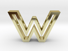 W Letter Pendant (Necklace) in 18k Gold Plated Brass