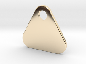 Photo engraved triangle Pendant 15 mm in 14K Yellow Gold
