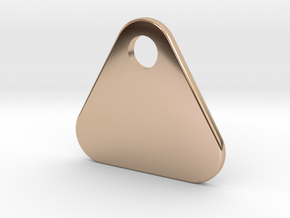 Photo engraved triangle Pendant 15 mm in 9K Rose Gold 
