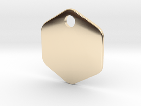 hex pendant 19 mm in 14K Yellow Gold