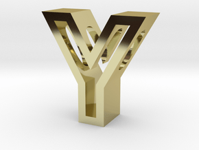 Y Letter Pendant (Necklace) in 18k Gold Plated Brass
