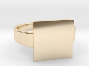 Square custom ring size 7 in 9K Yellow Gold 