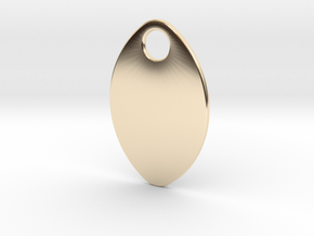 Custom ovoid pendant in 9K Yellow Gold 