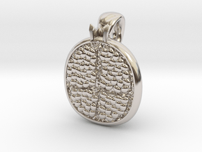 Pomegranate Pendant in Rhodium Plated Brass: Large