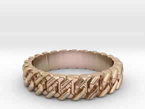 Cuban Link Ring All sizes, Multisize in 9K Rose Gold : 9 / 59
