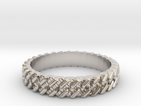 Cuban Link Ring All sizes, Multisize - small in Rhodium Plated Brass: 8 / 56.75