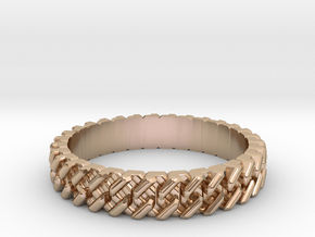Cuban Link Ring All sizes, Multisize - small in 9K Rose Gold : 8 / 56.75