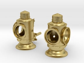 Bell Bottom Engine & Tender Lamps in Natural Brass