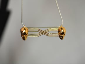 Skull Necklace Pendant (Connected) in 18k Gold Plated Brass