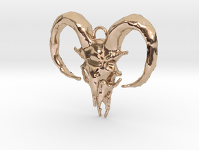 Goat Skull Pendant in 14k Rose Gold Plated Brass