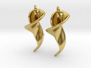 Dancing earrings in Polished Brass: Small