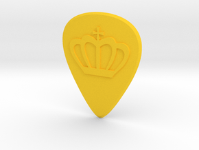 guitar pick_crown in Yellow Processed Versatile Plastic