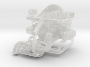 VW 1/25 engine w/turbo in Clear Ultra Fine Detail Plastic