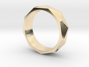 Faceted ring All sizes, multisize in 14k Gold Plated Brass: 5 / 49