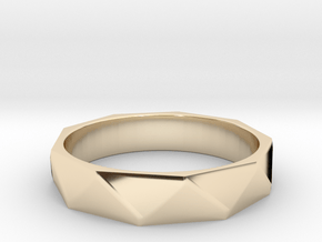 Faceted ring All sizes, multisize in 9K Yellow Gold : 12 / 66.5