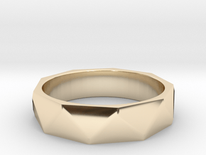 Faceted ring All sizes, multisize in 9K Yellow Gold : 8 / 56.75