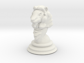 Chess piece – Lion as King in White Natural Versatile Plastic