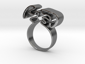 Bended ring in Polished Silver