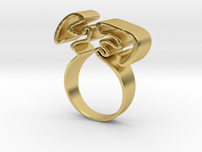 Bended ring in Polished Brass