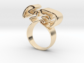 Bended ring in 14K Yellow Gold