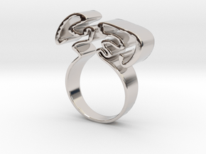 Bended ring in Rhodium Plated Brass