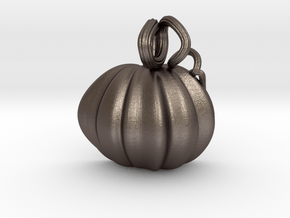 Pumpkin Pendant in Polished Bronzed-Silver Steel