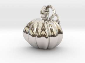 Pumpkin Pendant in Rhodium Plated Brass